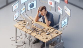 An illustration highlighting the operational friction and confusion caused by siloed legacy customer support systems.